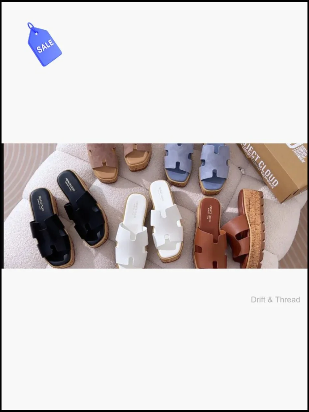Genuine Leather Platform Wedge Sandals Memory Foam Non-Slip Slides Women